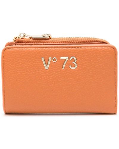 V73 Logo-plaque Faux-leather Wallet - Orange