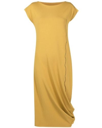 UMA | Raquel Davidowicz Vestido midi con detalle fruncido - Amarillo