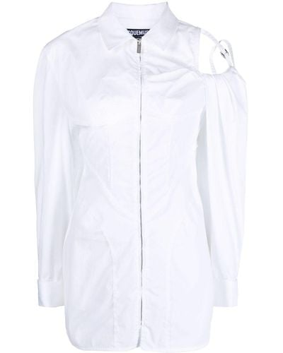 Jacquemus Robe-chemise Galliga asymétrique - Blanc