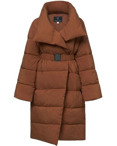 Unreal Fur Duna Wrap Padded Coat - Brown