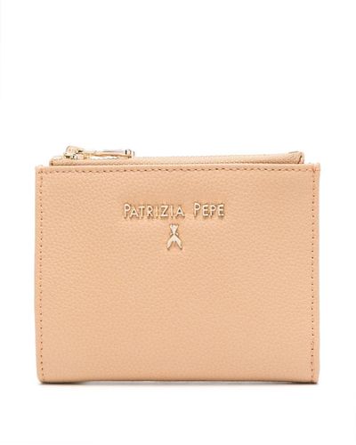 Patrizia Pepe Logo-lettering Leather Wallet - Natural
