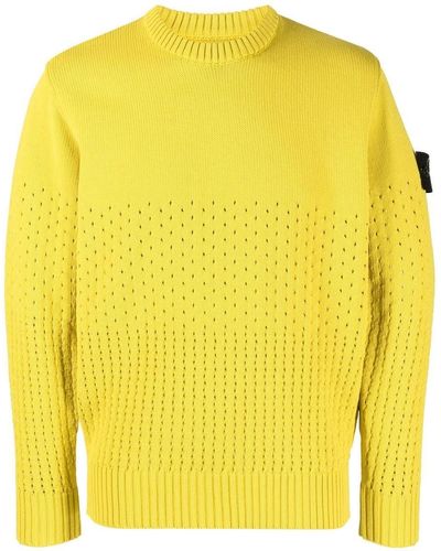 Stone Island Perforated-knit Jumper - Yellow