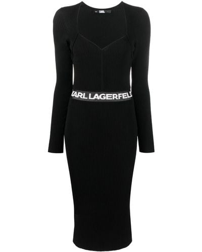 Karl Lagerfeld リブドレス - ブラック