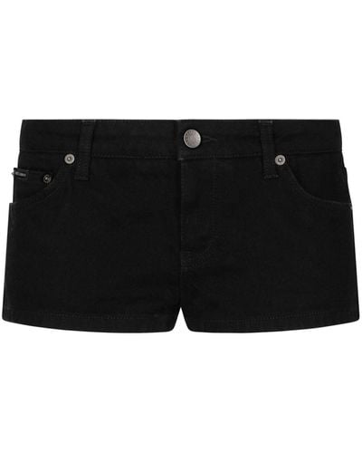 Dolce & Gabbana Mid-rise Denim Shorts - Black