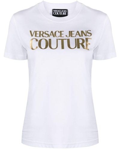 Versace T-shirt en coton à logo imprimé - Blanc