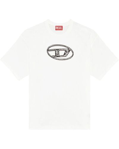 DIESEL Camiseta con logo estampado - Blanco