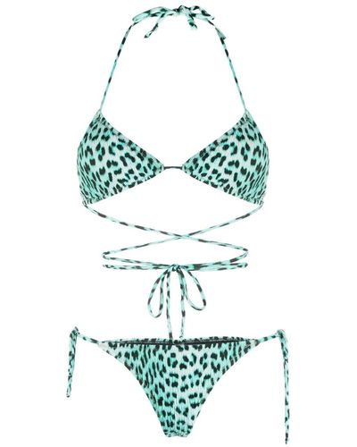 Reina Olga Bikini Miami con motivo de leopardo - Verde