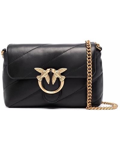 Pinko Classic Love Quilted Shoulder Bag - Black