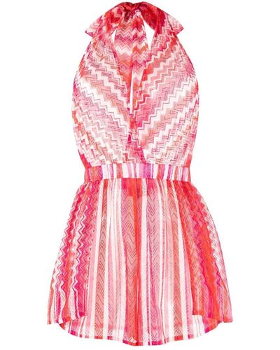Missoni Chevron-knit Beach Jumpsuit - Pink