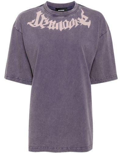 we11done Logo-print Cotton T-shirt - Purple