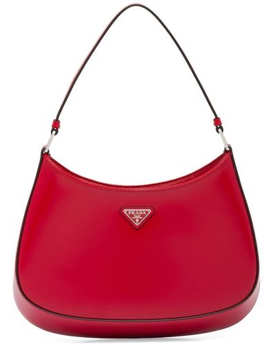 Prada Cleo Leather Shoulder Bag - Red