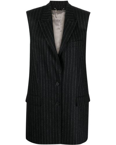 Golden Goose Stripe-pattern Peak-lapels Gilet - Black