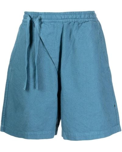 Maharishi Off Centre-drawstring Bermuda Shorts - Blue