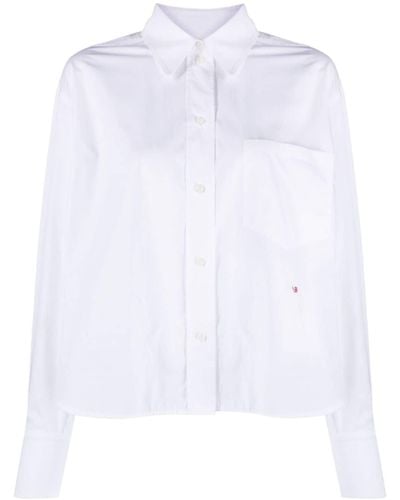 Victoria Beckham Logo-embroidered Poplin Shirt - White