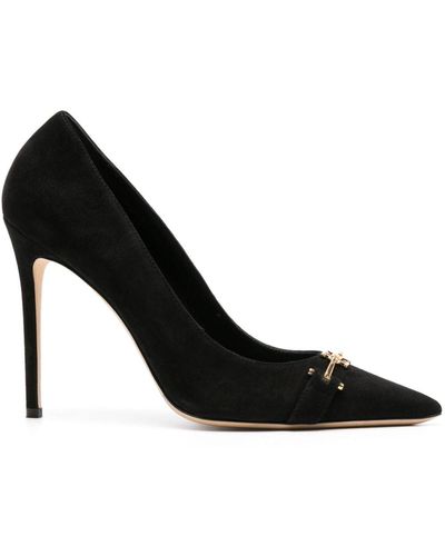 Elisabetta Franchi 105mm Horsebit-detail Suede Court Shoes - Black