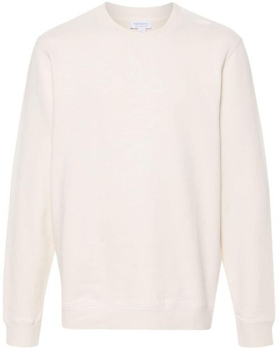Sunspel Loopback Sweatshirt mit rundem Ausschnitt - Weiß