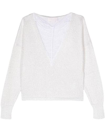 Genny Sequin-embellished Sweater - White
