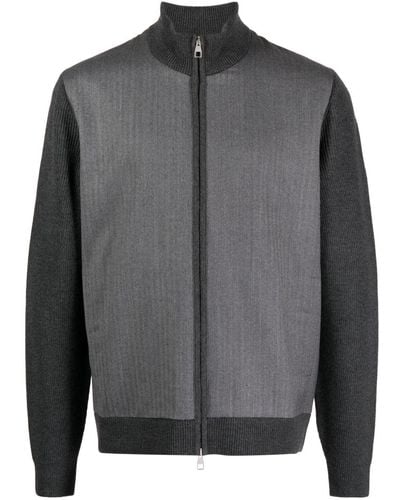 Dunhill Panelled Zip-up Cardigan - Grey