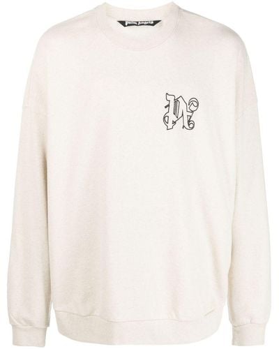 Palm Angels Sweatshirt mit Logo-Print - Weiß