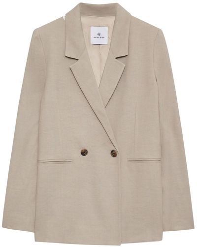 Anine Bing Diana Double-breasted Blazer - Natural