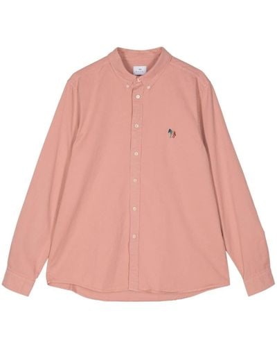 PS by Paul Smith Broad Stripe Zebra Embroidered Shirt - Pink
