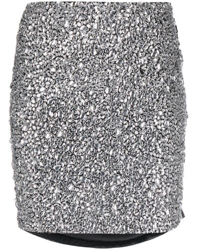 Gestuz Minifalda GlitzaGZ con apliques de cristal - Gris