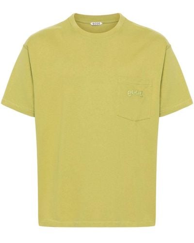 Bode Logo-embroidered Cotton T-shirt - Yellow