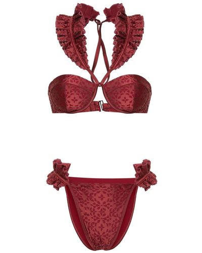 Andrea Iyamah Mulan Laser-cut Bikini - Red