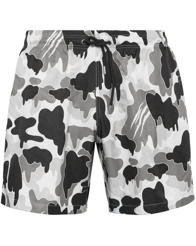 Philipp Plein Camouflage Swim Shorts - Grey