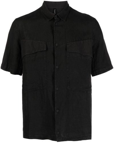 Transit Short-sleeve Linen-cotton Shirt - Black