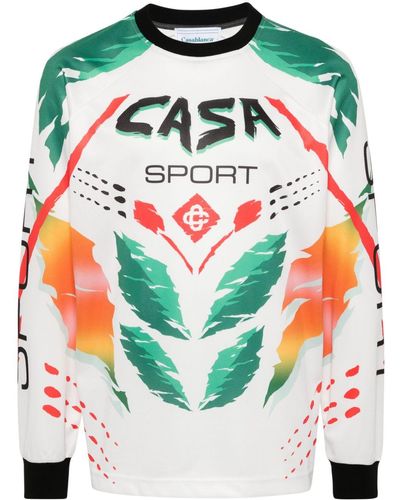 Casablancabrand Casa Moto T-shirt Met Lange Mouwen - Grijs