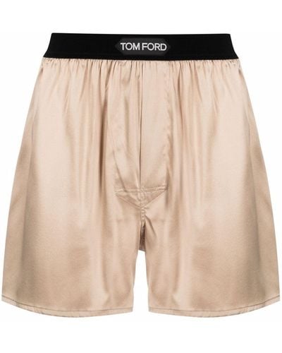 Tom Ford Boxer en soie à taille à logo - Neutre