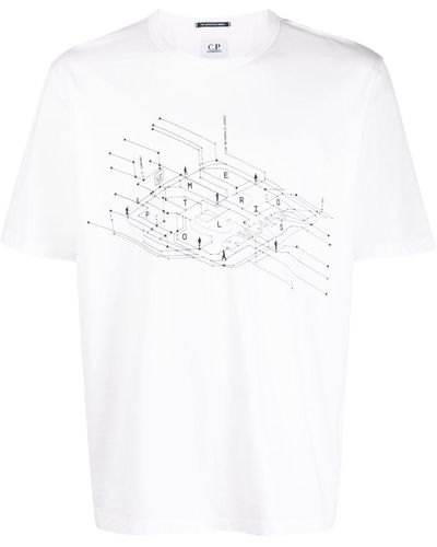 C.P. Company T-shirt en jersey à imprimé graphique - Blanc
