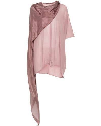Rick Owens Attached-scarf T-shirt - Pink