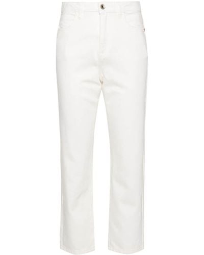 Patrizia Pepe Cropped-Jeans mit hohem Bund - Weiß