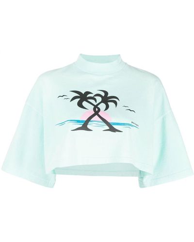Palm Angels クロップド Tシャツ - グリーン