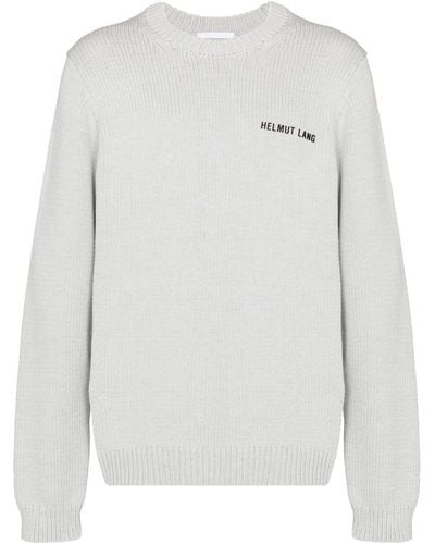 Helmut Lang Ribbed-knit Paneled Sweater - White