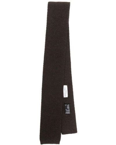 Boglioli Square-tip knitted tie - Braun