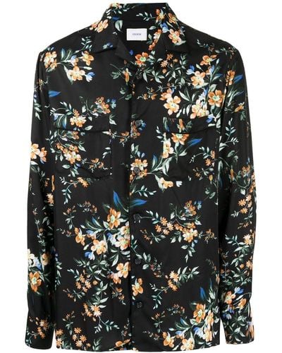 Erdem Floral-print Long-sleeve Shirt - Black