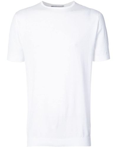 John Smedley Camiseta con cuello redondo - Blanco