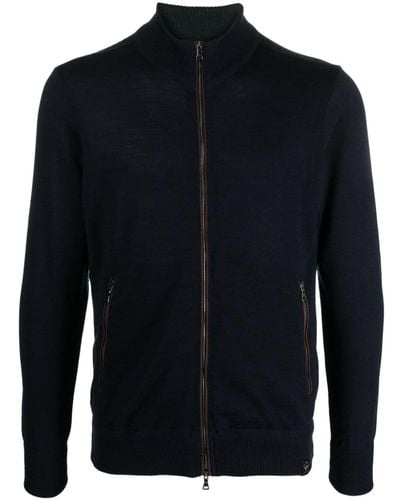 Paul & Shark High-neck Virgin Wool Cardigan - Blue