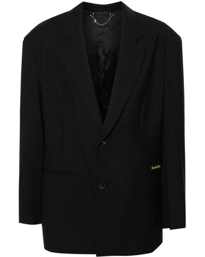 Martine Rose Logo-patch Single-breasted Blazer - Black