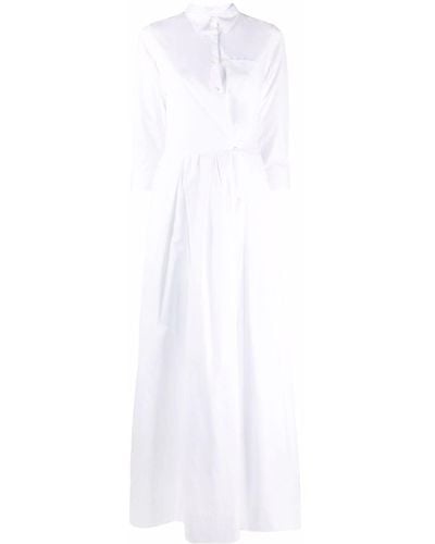 Sara Roka Robe-chemise à coupe longue - Blanc