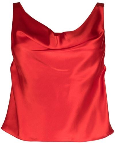 Cynthia Rowley Cowl-neck Silk Blouse - Red