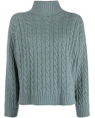 Peserico High-neck Cable-knit Sweater - Green