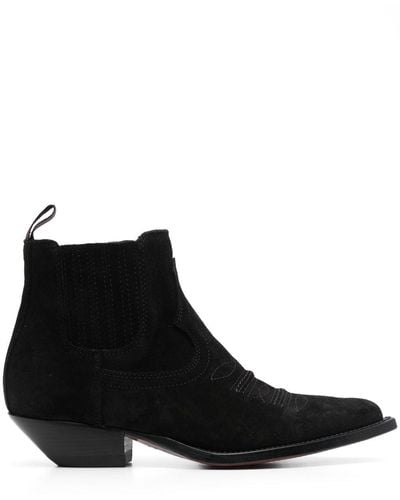 Sonora Boots Hidalgo 45mm Suede Ankle Boots - Black