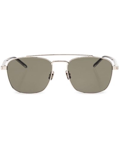 Saint Laurent Metal-frame Sunglasses - Grey