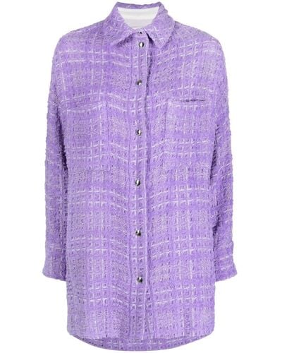 IRO Button-down Fastening Tweed Jacket - Purple