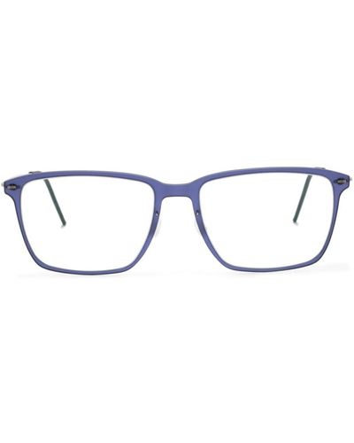 Lindberg Brille mit eckigem Gestell - Blau