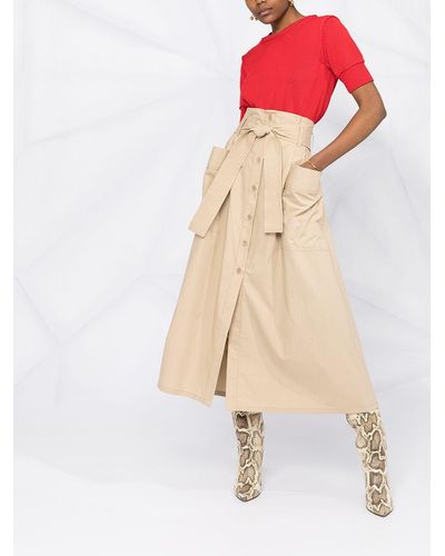 P.A.R.O.S.H. Canyox Belted Skirt - Natural